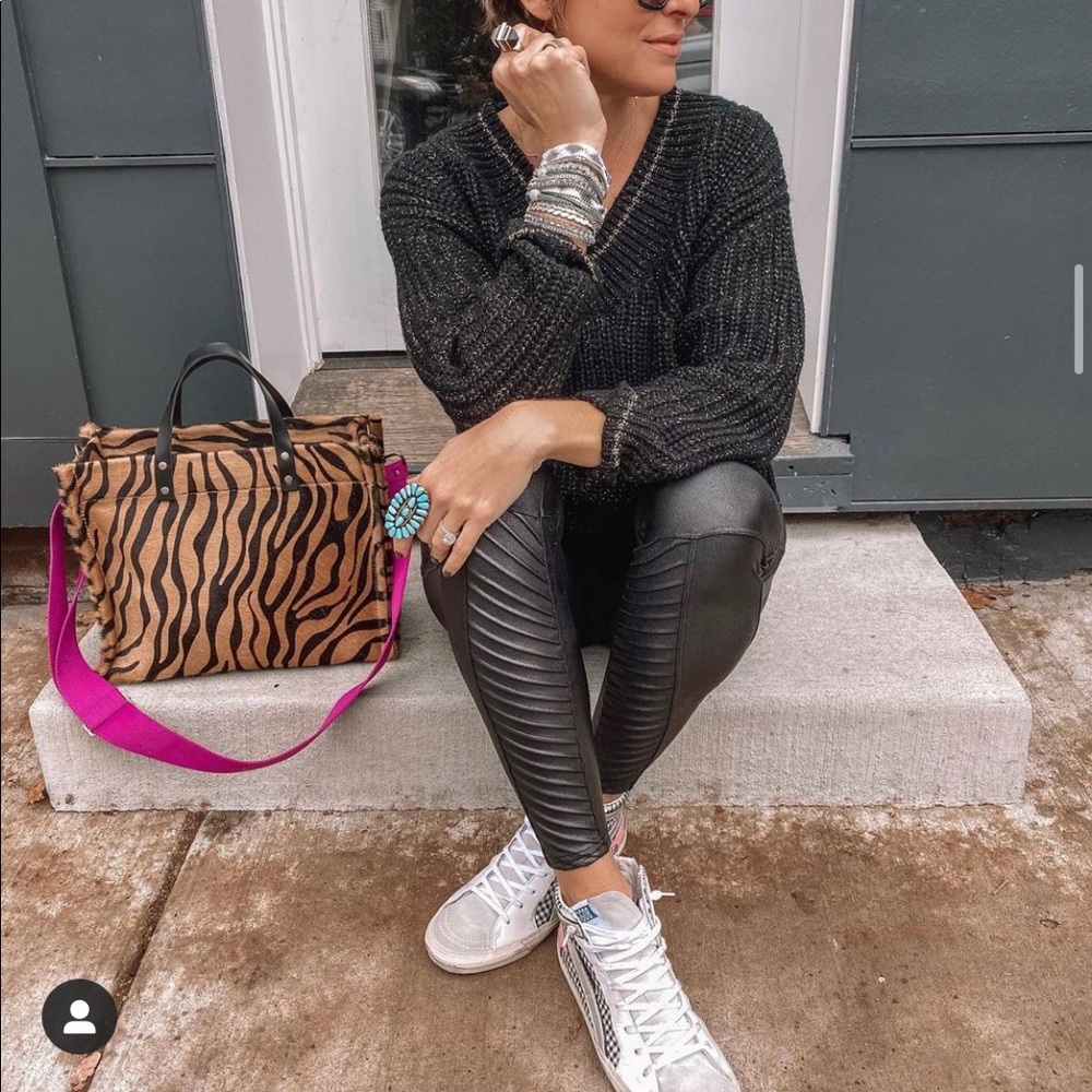 Spanx faux leather moto leggings